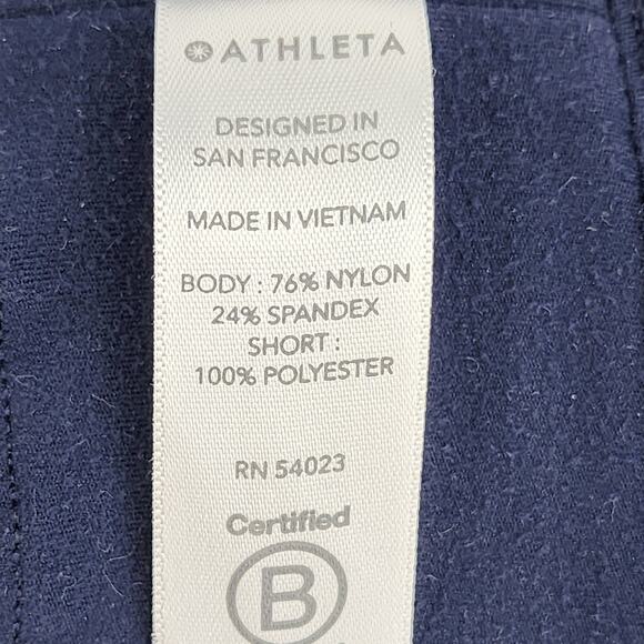Athleta Rainier High Rise Pockets Navy Blue 2 in 1 Leggings Size Small Petite - Picture 3 of 5